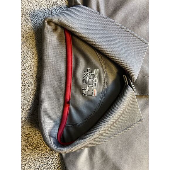 Under Armour Men’s Shirt Gray Size 2XL Loose Heat Gear Polo Shirt Men's - Picture 5 of 8